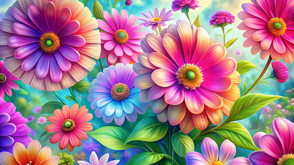 Obraz premium Floral background in pastel tones