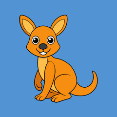 Fun kangaroo vector illustration in cartoon, clipart, and line art style. 
