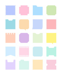 A set of decorative illustrations for tabs, border, tags, labels, frames and stickers in flat, modern and simple designs in various shapes.