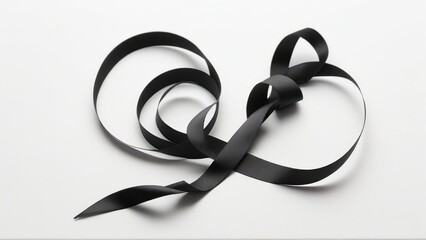Fototapeta premium Abstract Black Ribbon on White Background