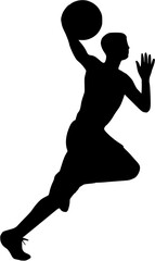 Illustration of basketball player silhouette. basketball player icon

