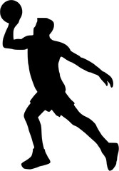 Illustration of basketball player silhouette. basketball player icon
