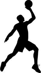 Illustration of basketball player silhouette. basketball player icon
