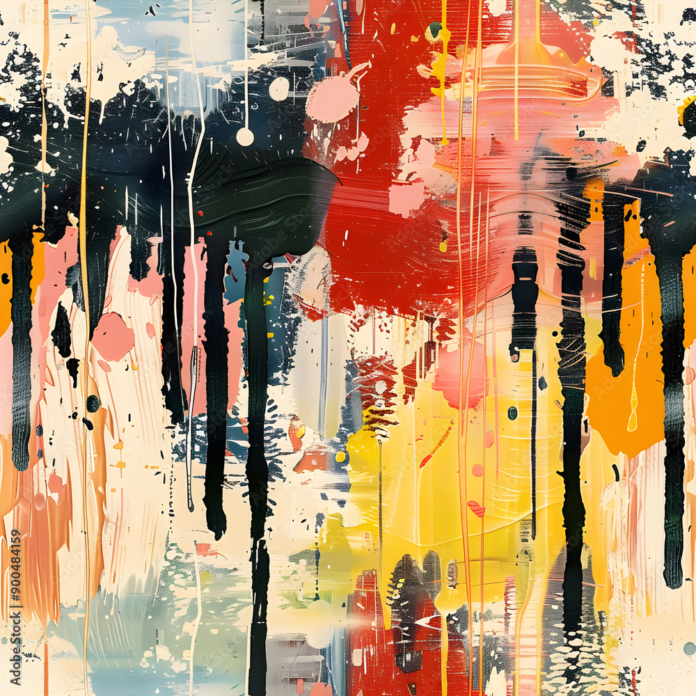Aufkleber Abstract pattern background showing colorful splashes and dripping paint