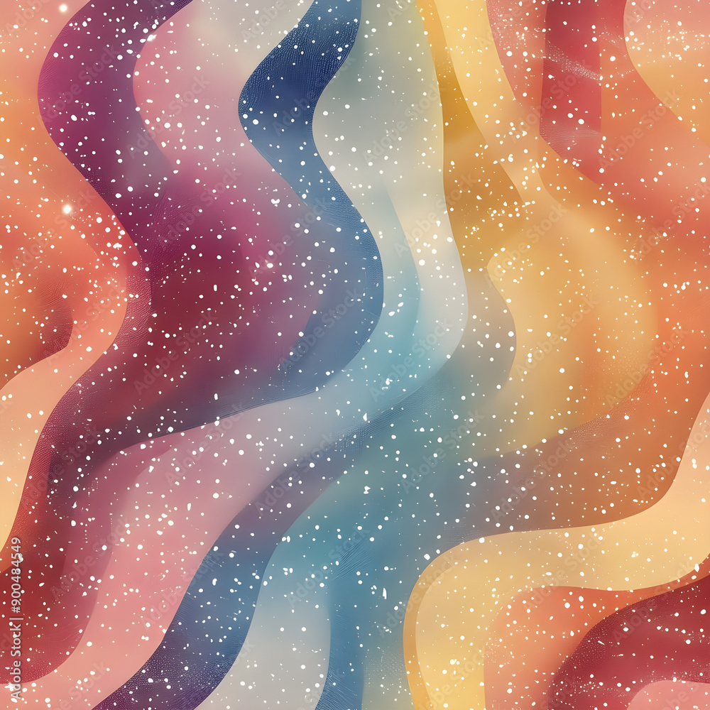 Poster colorful wavy pattern forming an abstract galaxy background