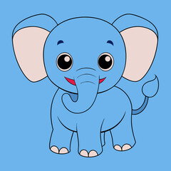 Obraz premium Cartoon elephant vector art illustration. Perfect for children's books, nursery décor, and cute designs.