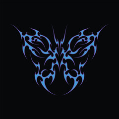 Neo tribal y2k gothic style tattoo. Cyber sigilism heart design. Vector isolated