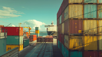 Fototapeta premium scale of global shipping logistics.
