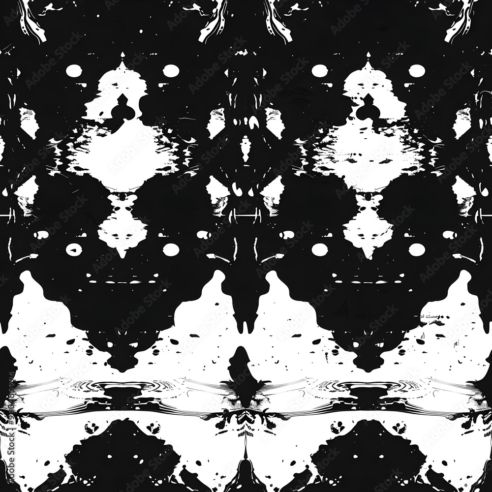 Aufkleber black and white abstract pattern forming symmetrical shapes