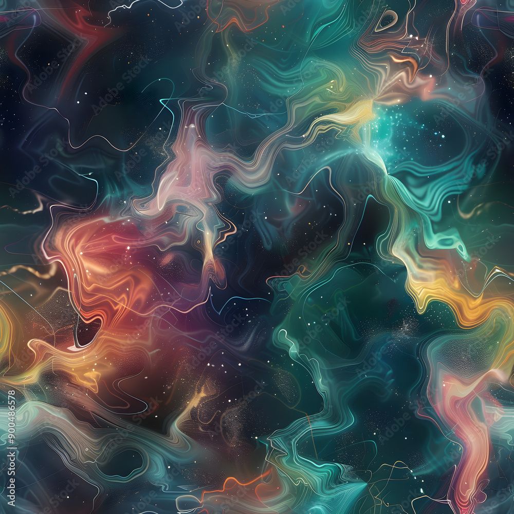 Aufkleber abstract colorful galaxy background pattern featuring swirling colors and shining stars