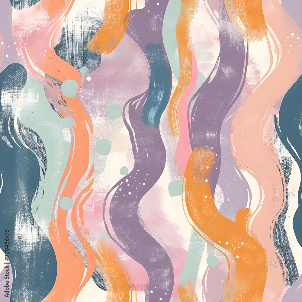 Poster abstract pastel color wavy stripes pattern forming stylish texture