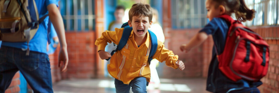 National Bullying Prevention Month. Don't bully me concept. The problem of bullying at school, bullying of classmates based on nationality, race or class. Day of Children Victims of Aggression