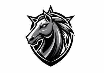 animal, black, defense, design, elegance, elegant, face, graphic, guard, head, horse, horse logo, icon, illustration, logo, luxurious, luxury, mascot, protect, secure, security, shield, stallion,