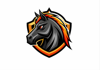 animal, black, defense, design, elegance, elegant, face, graphic, guard, head, horse, horse logo, icon, illustration, logo, luxurious, luxury, mascot, protect, secure, security, shield, stallion,