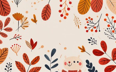 Autumn Bear Illustration