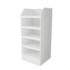 gondola shelving for retail shelving 3d rendering side view for shelving design mockup