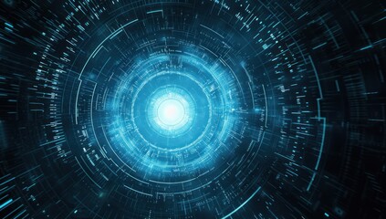 Obraz premium Abstract Futuristic Digital Tunnel