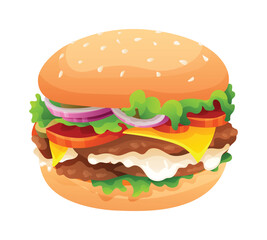 Burger vector illustration isolated on white background