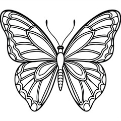 butterfly silhouette vector art illustration