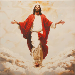 Fototapeta premium Ascension of Jesus Christ. AI generative.