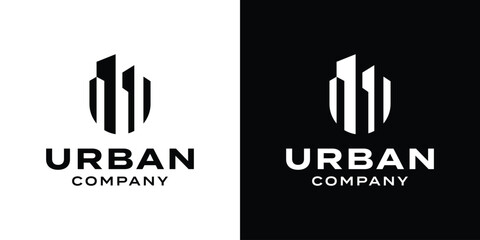 Urban Letter U Logo Vector Design Illustration.