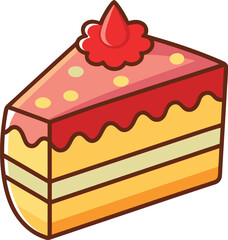 Vector cake piece illustration 