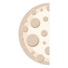 Flat Half Moon Illustration