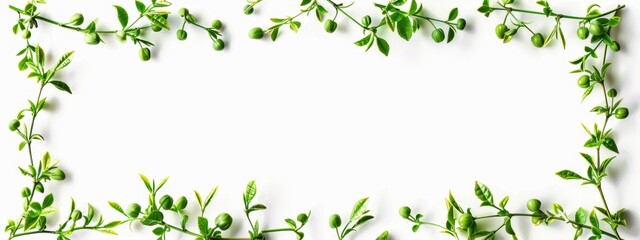 Obraz premium Frame is made from individual green flower clusters arranged in a square frame pattern.