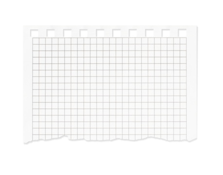 Torn graph notepad paper isolated on transparent background