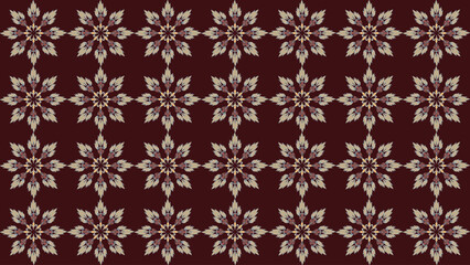 seamless pattern with flowers geometric brown.