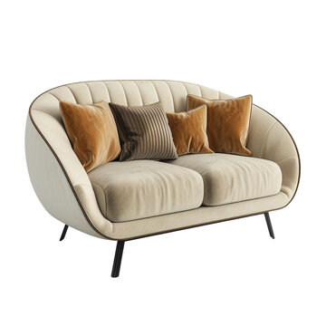 recommend clip art: 3d rendering of a modern beige sofa clip art