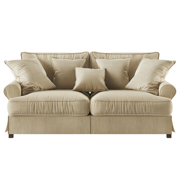 recommend clip art: 3d rendering of a modern beige sofa clip art