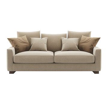 recommend clip art: 3d rendering of a modern beige sofa clip art