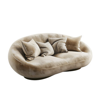 recommend clip art: 3d rendering of a modern beige sofa clip art