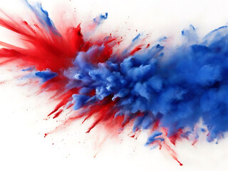 Fototapeta premium Patriotic Red, White, and Blue Dust Explosion Background - Perfect for Labor Day, Independence Day, and Memorial Day. Generative Ai