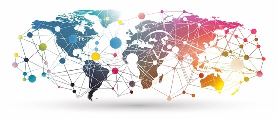 Obraz premium Global Business Digital World Circuit Concept Earth