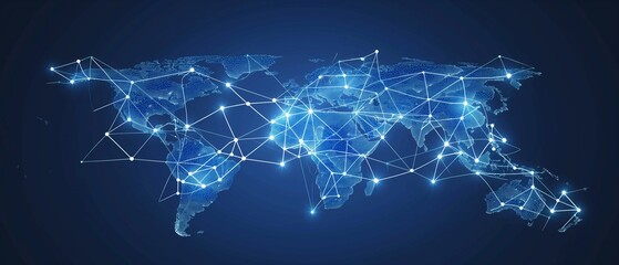 Global Business Digital Circuit Concept Map Earth