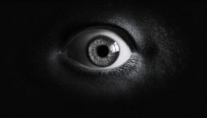 A pair of large eyes peering out from the darkness