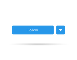 Follow us sticker button label badge flag sign symbol for mobile app, website, UI UX, promotion. High quality vector illustration EPS10