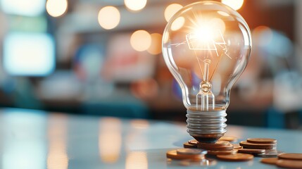 Financial Literacy Workshop with Light Effects An educational setting where light effects highlight key concepts and financial terms.