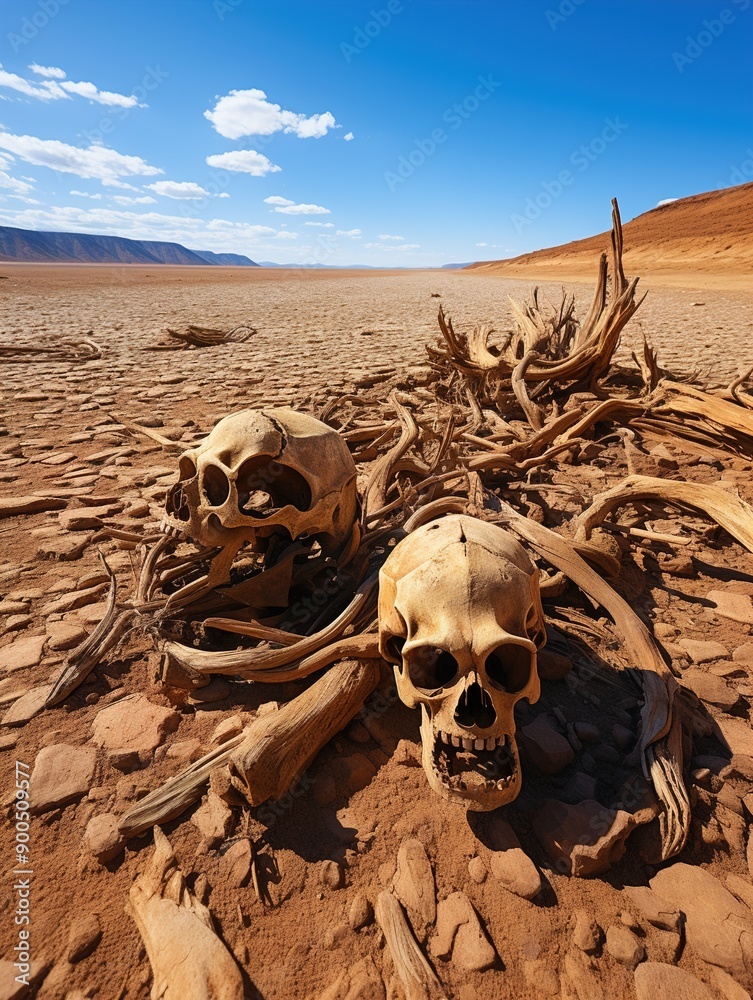 Canvas Prints skull on the beach