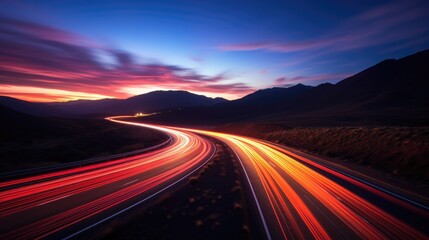 Gradient light trails with a sense of speed