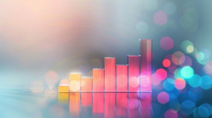 Blurry bokeh lights highlight colorful progress trackers reflecting achievements in an educational setting