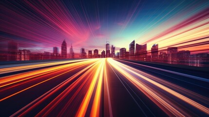 Fototapeta premium Gradient light trails with a sense of speed