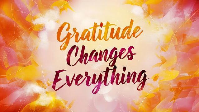 gratitude changes everything colorful background (T-shirt Design Motivational Quote, Illustration ,Typography)