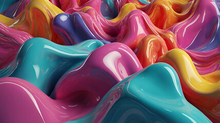 4K Abstract background wallpaper colorful graphic design,  illustration of full frame shot of abstract background with colorful wavy lines, shapes and texture wallpaper Generated by AI