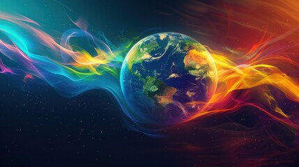 Fototapeta premium Earth In Cosmic Embrace