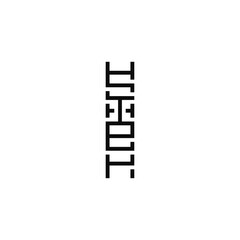 Step word play typographic logo design.