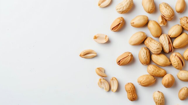 Roasted peanuts in shell. Healthy snack food. Close up.