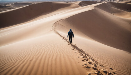 Sand Dunes Wanders in Rainy Winter: The Voyager's Quest Immersed in Landslide